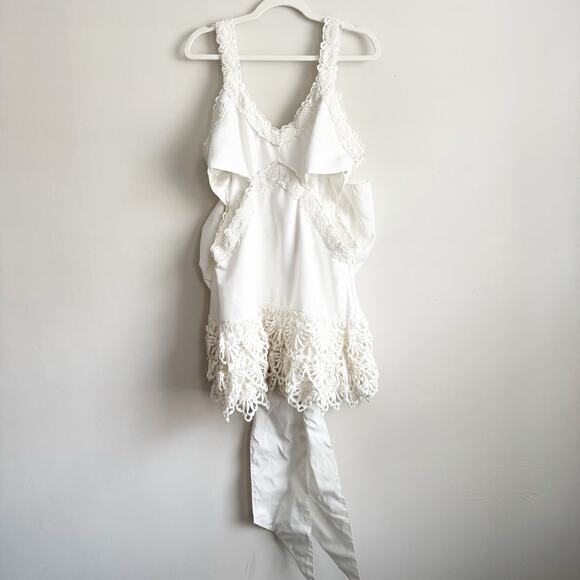 LoveShackFancy Anjanue bow bridal Mini Dress 14/XL - Picture 6 of 15